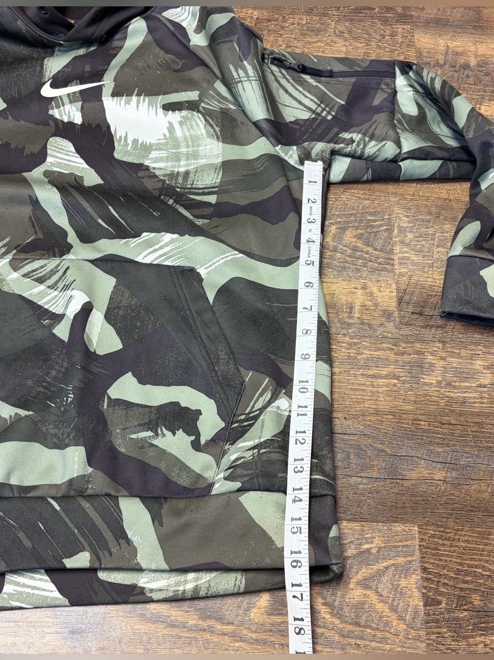 Nike Therma-FIT Cascade Brushstroke Camo Hoodie Mens Small Green Brown Tactical - Picture 5 of 13